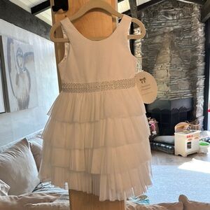 White Ruffled flower girl dress